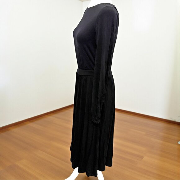 NWT Boden Evelyn Black Long Sleeve Jersey Midi Dress | Size 6 - Picture 3 of 8